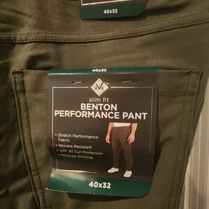Benton Slimfit Performance Pant - Olive Green 40x32
